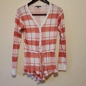 Wildfox Intimate‎ Red Plaid Romper sz XS